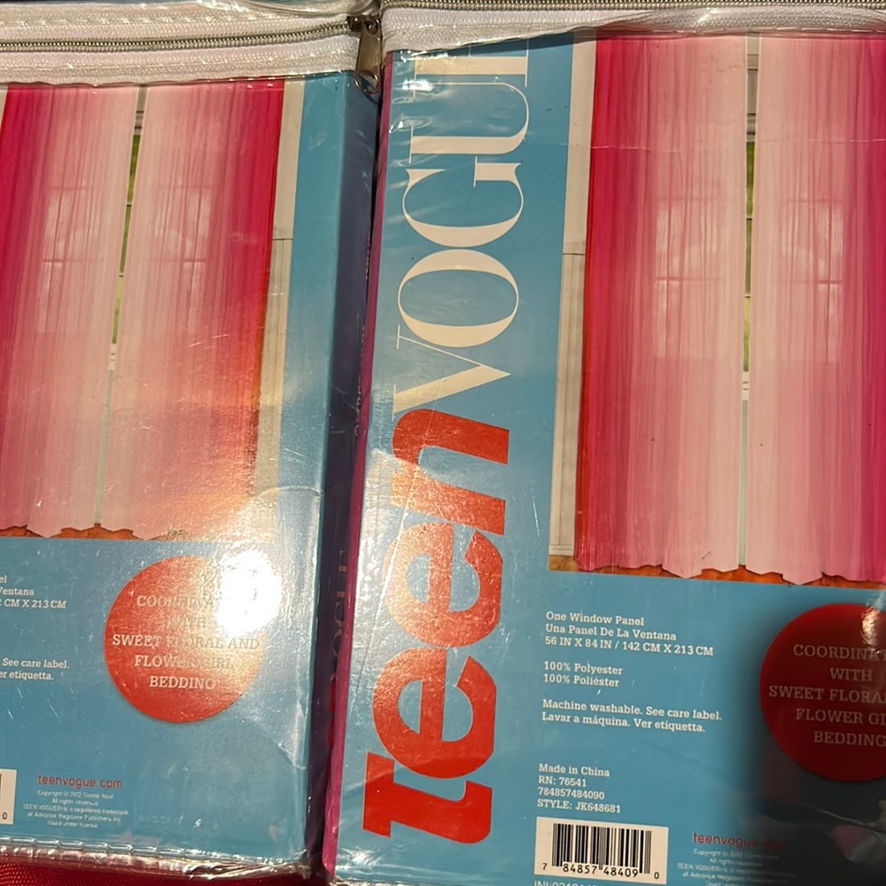 Teenvogue ombré pink window panel sets of two NWT